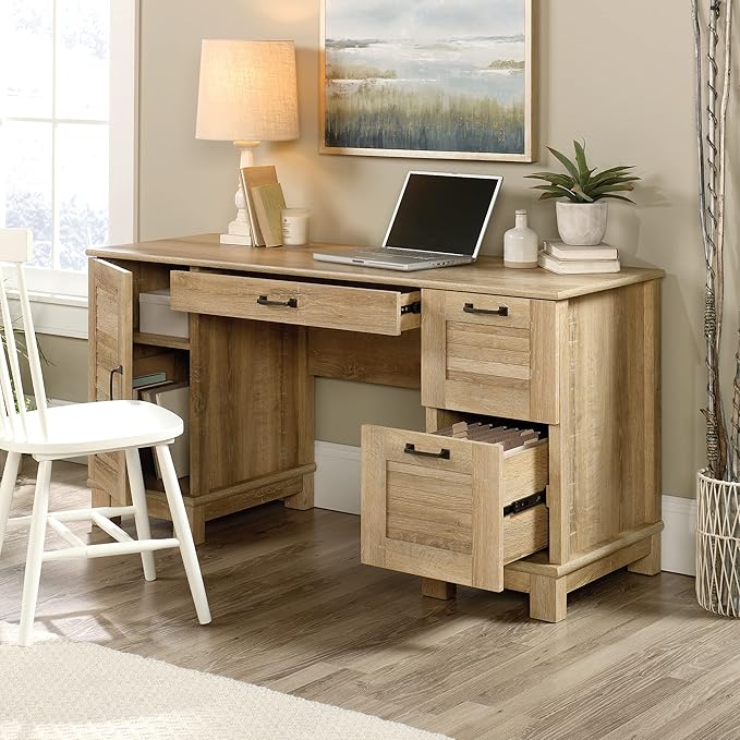 Sauder Garden Villa Desk, L: 59.06" x W: 20.71" x H: 29.80", Orchard Oak Finish