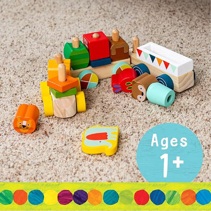 Kids Preferred World of Eric Carle The Very Hungry Caterpillar Wooden Train Set, 12 Pieces