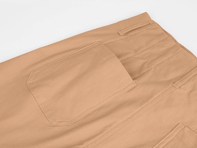 miduo Womens High Waisted Cropped Wide Leg Stretchy Straight Pants Trousers with Pockets