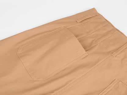miduo Womens High Waisted Cropped Wide Leg Stretchy Straight Pants Trousers with Pockets