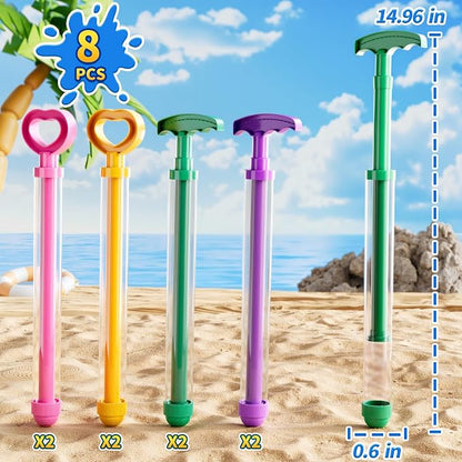 8 Pack Water Blaster Squirt Gun for Kids, Water Squirter Water Gun Bulk for Kids Ages 3-5, Spray Water Soaker Toys for Pool Party Outdoor Summer Water Games