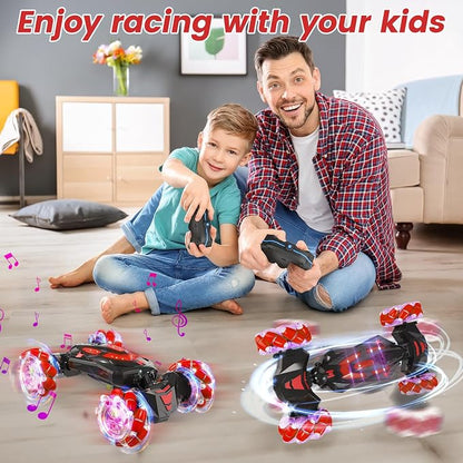 Gesture Sensing RC Stunt Car,Remote Control Car Toys for Ages 8-12,Drift Cars with Lights Music,4WD 360° Spins All Terrains Kids Toys RC Cars, 5-12 Best Birthday Gift for Kids