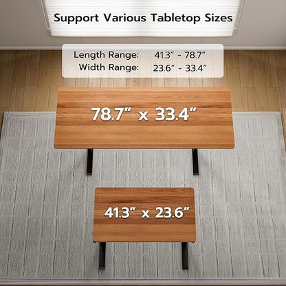 Heavy-Duty Dual Motor Standing Desk Frame Adjustable Height Sit Stand Desk Leg for Home and Office DIY (Black Frame Only)