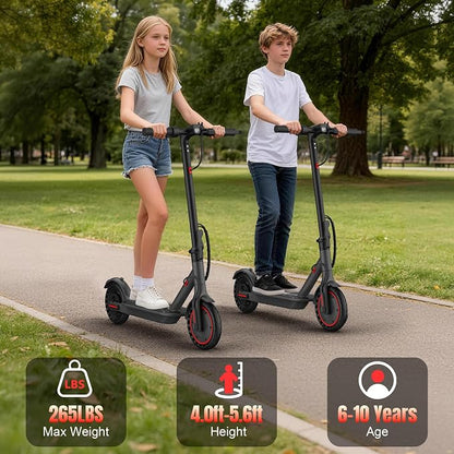 WERHY Foldable Kids Electric Scooter for Aged 6-10, 350W Motor, Max 12/16Miles Long Range, 19 MPH Max Speed, 8.5" Solid Tire, Lightweight Foldable E-Scooter with Dual Braking, Digital Display