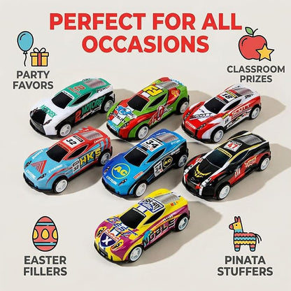Speedy Panther 36 Pack Pull Back Toy Cars Bulk, Mini Race Car Party Favors for Kids, Goodie Bag Fillers for Boys and Girls, Prizes for Carnival Games Classrooms Rewards