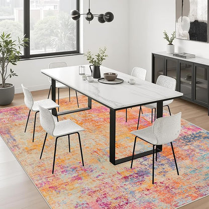8x10 Area Rug Living Room Rug: Washable Modern Abstract Soft Thin Rug Indoor Floor No Slip Carpet for Bedroom Dining Room Farmhouse Nursery Home Office - Galaxy Haze