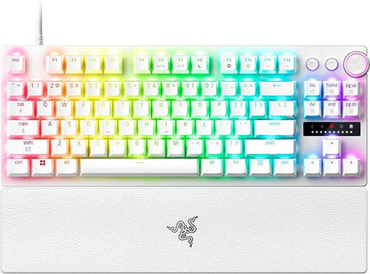 Razer Huntsman V3 Pro TKL 8KHz Esports Gaming Keyboard, White | Analog Optical Switches Gen 2, 8000 Hz Polling, Razer Snap Tap, Rapid Trigger, Adjustable Actuation, Media Controls