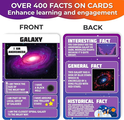 QUOKKA Solar System Puzzles for Kids Ages 4-6 - 70 Pcs Fun Kids Puzzles Ages 5-8 Preschool Floor Activities - Includes 50 Cards with 400+ Space Facts- Planet-Shaped Jigsaw Puzzle Gift for Girls Boys