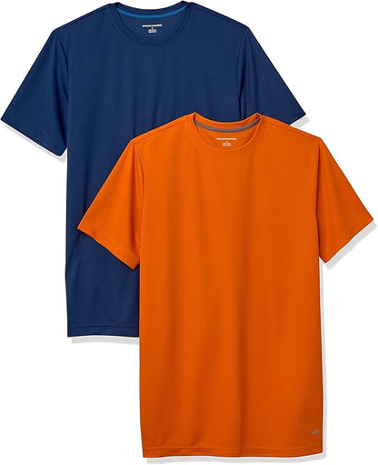 Amazon Essentials Men's Moisture Wicking Breathable Active Performance Tech Gym T-Shirts, Pack of 2