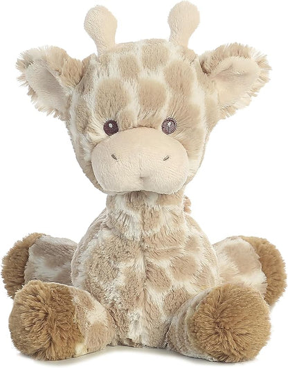 Aurora® Snuggly Loppy Giraffe™ Baby Stuffed Animal - Comforting Companion - Imaginative Play - Brown 8 Inches | Soft giraffe baby stuffed animal with gentle rattle, floppy legs, embroidered details, and cuddly 8 in size for play
