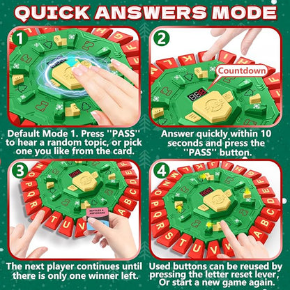 Resflycheng Word Game Family Board Game with Digital Display Timer, 2 Modes, 35 Cards, Fun Fast-Paced 24-Letter Game for Kids & Adults, 2+ Players, Ages 3 & Up