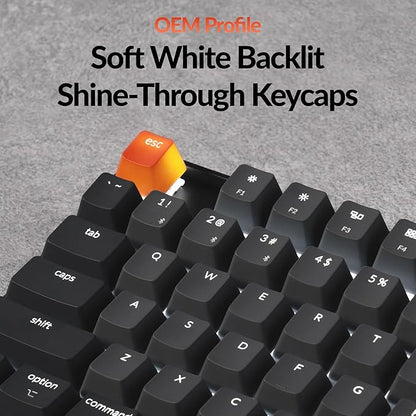 Keychron K8 Wireless Mechanical Keyboard – Silent Red Switch for Quiet Office and Gaming, TKL 87 Keys, Soft White LED Backlight, Bluetooth & USB-C Wired Connectivity, Compatible with Mac and Windows