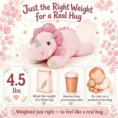 gnomantic Dinosaur Weighted Stuffed Animals, Plush Pillow for Kids | 22 Inch, 4.5lbs