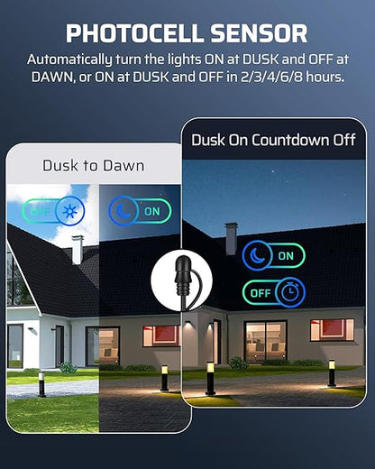 DEWENWILS 120W Low Voltage Landscape Transformer with Remote Control, 120V AC to 12V DC, Low Voltage Transformers with Photocell & Timer, Landscape Lighting Transformer for Garden Light Spotlight