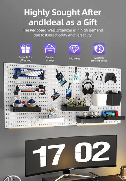 Revamp Your Space With A Versatile Pegboard Kit - Effortlessly Organize Home, Office, And Gaming Setup With Customizable Hanging Solutions (Black)