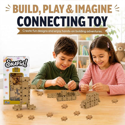 100 Piece Gold Snap Connecting Building Toy Set for Kids
