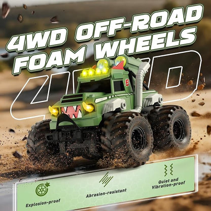 Remote Control Car, Waterproof Monster Truck Toys RC Cars for Boys, 1:18 Amphibious 4WD All Terrain Off-Road Pickup Toy Trucks, Christmas Birthday Gift Boys Girls Kids Ages 6 7 8-12 Years Old