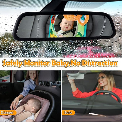 Lynncare Car Seat Toy, Baby Car Mirror Toy for Rear Facing, Travel Baby Activity Center with Hanging Engaging Toys for Infants Babies 0-6-12-18 Months Boy Girl