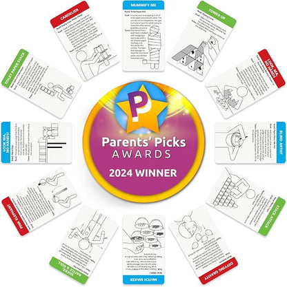 Funwares Home Edition, 218 Minute of Fun Games - Minute to Win It Family Party & Travel for Kids & Adults, 2-12 Players! Play with Everyday Household Items.