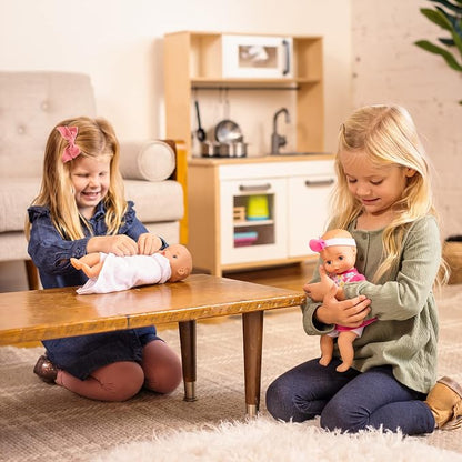 Goldberger Baby's First 12" Smartie Pants Doll with Raspberry White T-Shirt - Includes "Baby Talk" Sound Module with Surprise Raspberry Ending