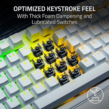 Razer Huntsman V3 Pro TKL 8KHz Esports Gaming Keyboard, White | Analog Optical Switches Gen 2, 8000 Hz Polling, Razer Snap Tap, Rapid Trigger, Adjustable Actuation, Media Controls