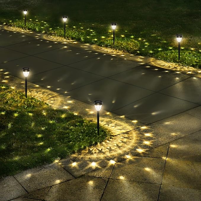 Super Bright Solar Lights Outdoor Waterproof-10 Pack, Dusk to Dawn Up to 12 Hrs Solar Powered Outdoor Pathway Garden Lights Auto On/Off, LED Landscape Lighting Decorative for Walkway Patio Yard