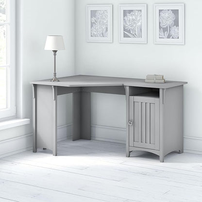 Bush Furniture Salinas 55 Inch W Corner Desk with Storage Cabinet, Cape Cod Gray (SAD155CG-03)
