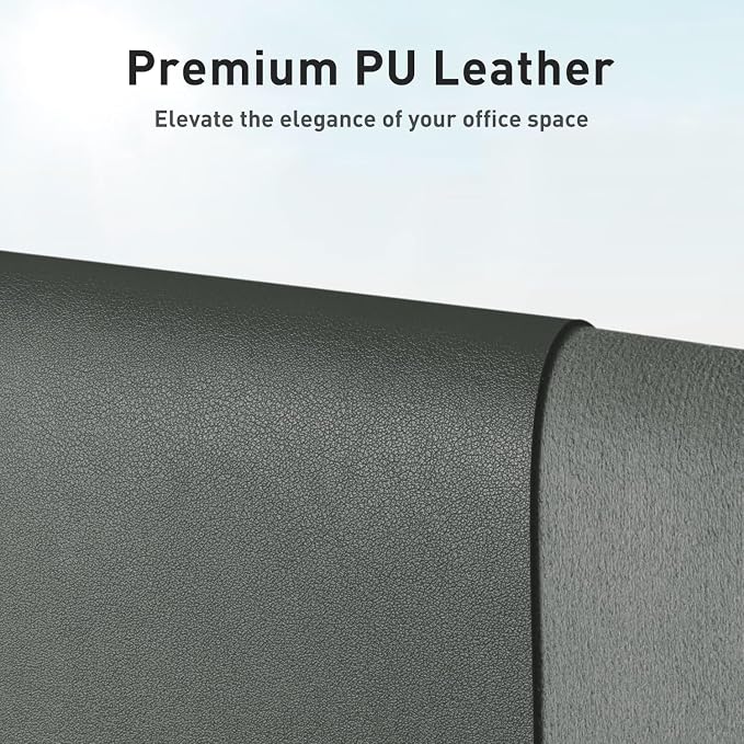Aothia Faux Leather Desk Mat - Non-Slip PU Leather Desk Blotter, Waterproof Writing Surface, Large Desk Pad for Office & Home (Jungle Green, 55" x 17")