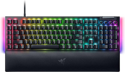 Razer BlackWidow V4 Mechanical Gaming Keyboard, Yellow Linear Switches | Chroma RGB, 6 Dedicated Macro Keys, Magnetic Wrist Rest, Doubleshot ABS Keycaps