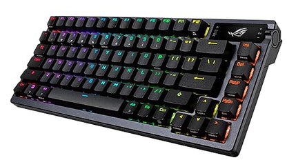 ASUS ROG Azoth Wireless Mechanical Gaming Keyboard – 75% TKL, Tri-Mode Connectivity, Hot Swappable Pre-lubed ROG NX Storm Clicky Switches, PBT Keycaps, RGB, OLED Display, PC/Mac Support - Black