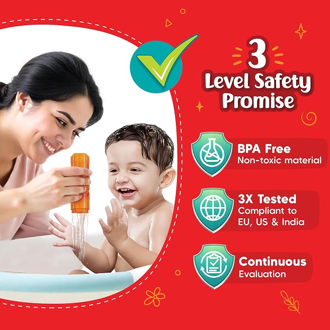 Imagimake Bath Blocks Baby Toys | Leaps & Bounds Bath Toy for Toddlers 12+ Months | Learning Toy for Toddler & Infant | 3-in-1 Play & Learn | Strain, Stack & Learn Numbers | Gift for Kids 1+ Year Old