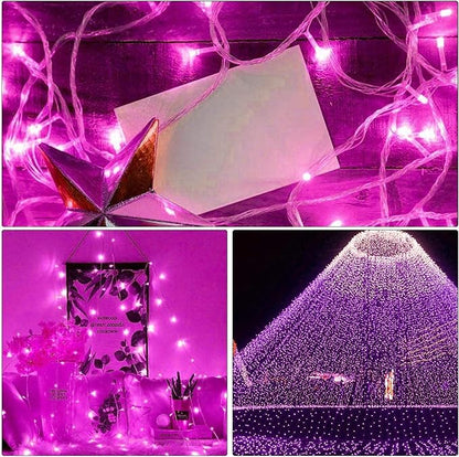 500 Led Pink String Lights Indoor Outdoor Christmas Decorations, 174 Ft 8 Modes Plug in Fairy Lights Pink Valentine Day Room Decor