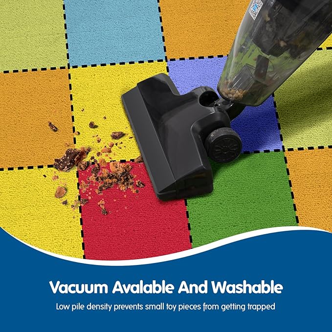Booooom Jackson Ultra Thick Nylon Classroom Rug Elementary,13'x7'7'' Large Classroom Carpet Preschool Seating Rug for School, Colorful Classroom Rug for Class with 0.5'' Non-Slip Backing