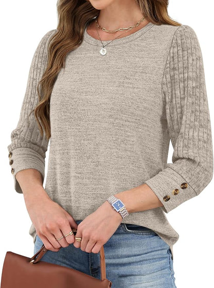 WIHOLL 3/4 Length Sleeve Womens Tops Sweaters Shirts Lightweight Spring Outfits 2026 Winter Clothing S-2XL