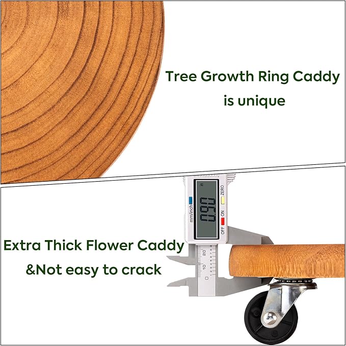 Yangbaga 2Pack 12inches Tree Plant Stand with Wheels,Rolling Plant Caddy with Wheels Heavy Duty- Plant Rollers with Lockable Casters for Outdoor /Indoor/Plant Pot/Flower Pot/Patio