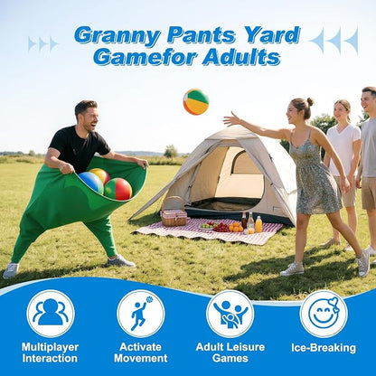 Granny Pants Yard Game Sets,4PCS Granny Pants Family Party Outdoor Games with Bouncy Balls for Adults and Kids,The Family Reunion Ultimate Backyard Party Games