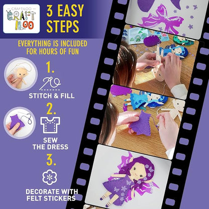 Fairy Elves Sewing Kit for Kids, Fun and Educational Fairytale Craft Set for Boys and Girls Age 7-12, Sew Your Own Felt Fairy Craft Kit for Beginners (Garden Rainbow Fairies Kit)
