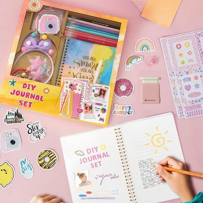 R RUCKERCO Girls DIY Diary 54 Pcs Diary Set, Toys for Ages 6 7 8 9 10 11 12 13, DIY Stationery Set, Thin Stickers and Little Girls Daily Supplies, Gifts for Teen Good Idea Choice