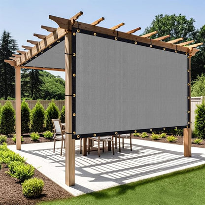 Shade&Beyond Customized Size 9' X 11' Shade Cloth with Grommets, 90% UV Protection UV Protection Mesh Tarp Sun Screens for Patio GN01, Light Gray