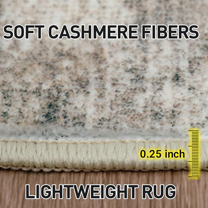 8x10 Area Rugs Washable Rug: Modern Abstract Living Room Rug Soft Anti-Skid Thin Carpet Indoor Floor Non-Shedding Carpets for Bedroom Dining Room Farmhouse Nursery Home Office Brown Black