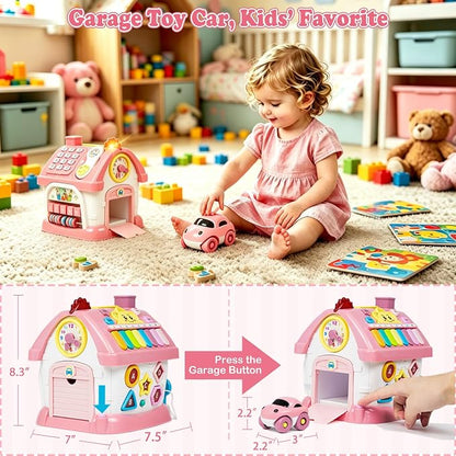Marstone Toys for 1-2 Year Old Girls, Pink 8-in-1 Musical Learning House | One year old girl birthday gifts for toddler toys, combines learning & play to hold little ones’ focus and keep them occupied