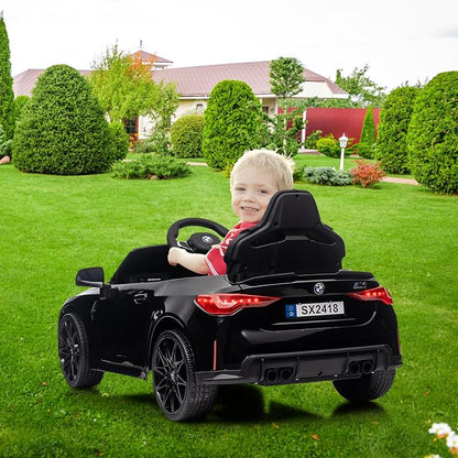 12V Ride On Car for Kids，Licensed BMW M4 Battery Powered Vehicle Car for Boys and Girls, with Remote Control,3 Speed,Led Light,(Black)