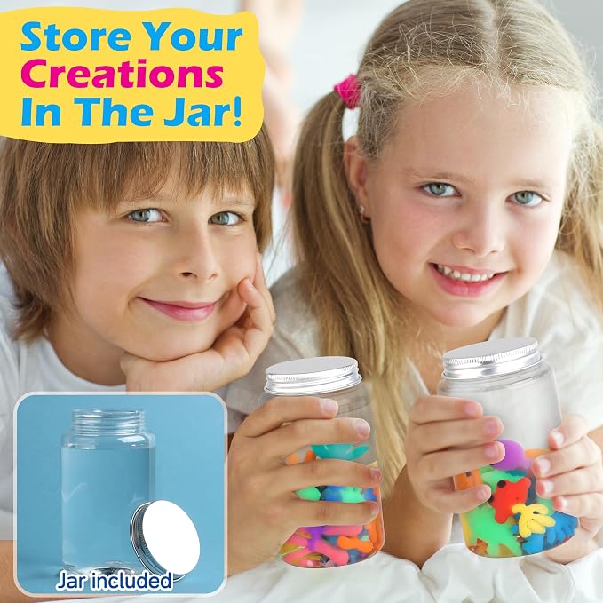 Magic Gel Water Elf Toy Kit, Aqua Fairy Water Gel Kit for Kids with 10PCS Aqua Jelly Gels & Animal Mold, Gift for Christmas, Easter, Birthday, New Year, Creative Art Craft Girls 6 7 8 9 10 Year Old