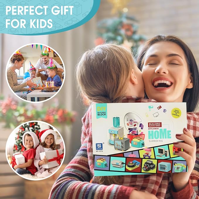 Building Toys for Girls Gift, Mini Building Blocks Appliances for Kids, STEM Building Blocks Party Favors Prizes for Birthday Christmas Easter - 12 Pack