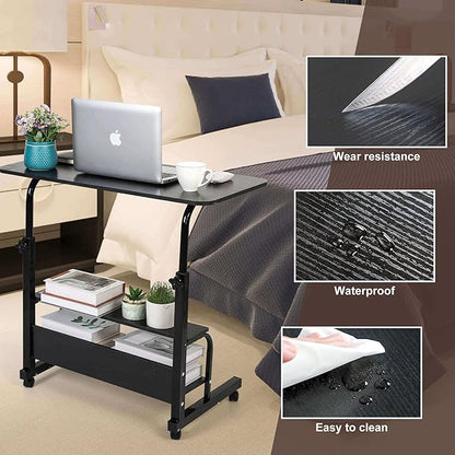 Laptop Desk Removable and Adjustable Height Table for Bedroom Bedside Table Lazy Sofa Table Minimalist Office Desk Home Student Writing Desk Desk, Small Standing Desk with Storage TV Tray Table.Black