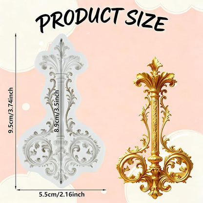 Baroque Silicone Molds Baroque Vintage Curlicue Lace Polymer Clay Mold for Jewelry Making Epoxy Resin Casting Air Dry Polymer Clay Craft