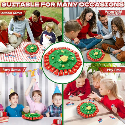 Resflycheng Word Game Family Board Game with Digital Display Timer, 2 Modes, 35 Cards, Fun Fast-Paced 24-Letter Game for Kids & Adults, 2+ Players, Ages 3 & Up