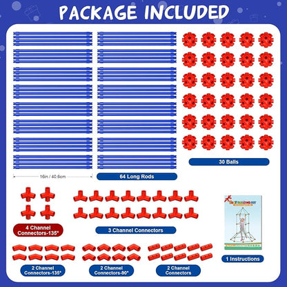 140 PCS Fort Building Kit for Kids Ages 4‑10, DIY STEM Educational Construction Fort Toy Set,Creative Kids Fort Builder Kit, Build Your Own Fort Indoor Outdoor Play Structure for Boys Girls