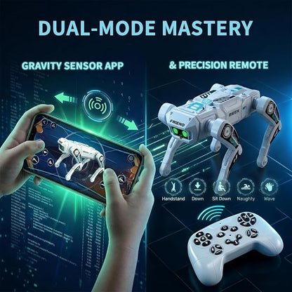 Smart Robot Dog for Kids 3-12, App & Remote Control RC Stunt Puppy, Programmable STEM Toy with AI Emotion Mode & 30+ Actions - Interactive Electronic Pet Gift for Boys Girls