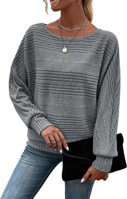 Womens Long Sleeve Shirts Crewneck Tunic Tops Pullover Sweaters Business Casual Blouses Fall Fashion 2026